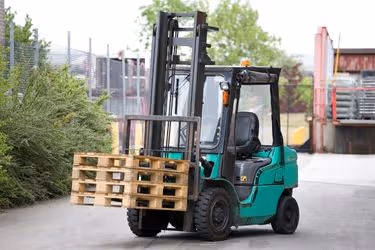 Forklift with pallets