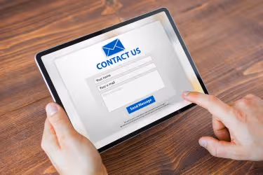 Contact Us Page on a tablet