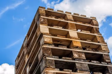 Stack of recycled pallets