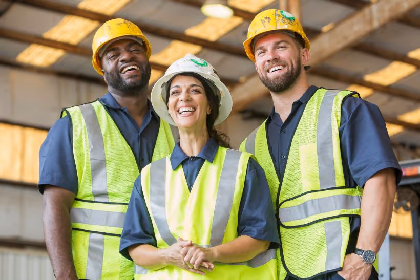Warehouse crew members