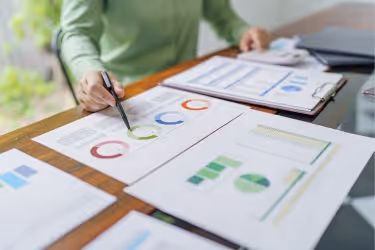 Woman analyzing dashboards