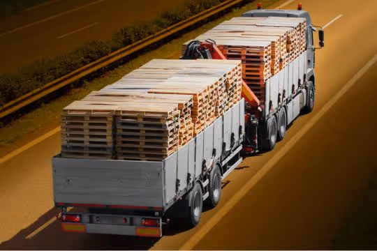 Truck with new pallets