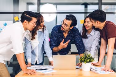 Marketing team discussing