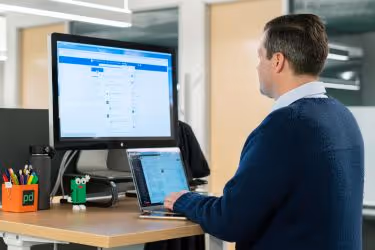 Man creating a profile