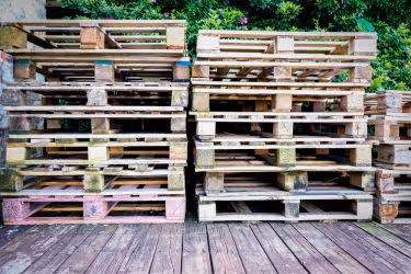 Stack of recycled pallets
