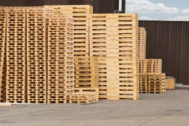 A pile of nice new wooden pallets
