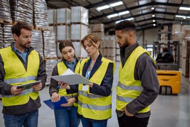 Group of people checking all equipment