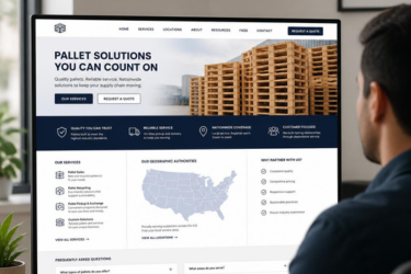 Man navigating through a pallet solutions website