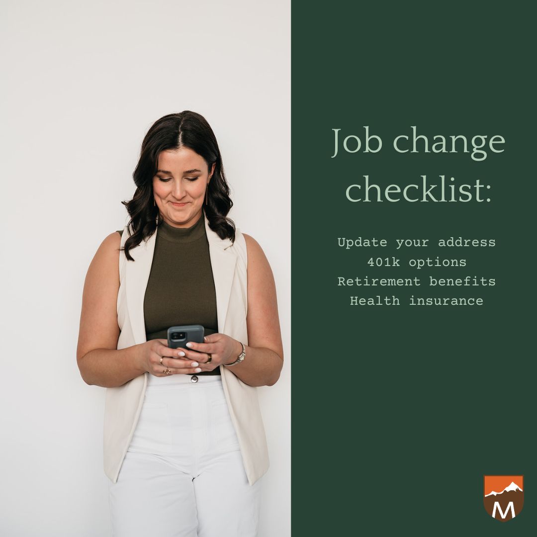 Photo of Financial Planner Amanda Charles with a job change checklist