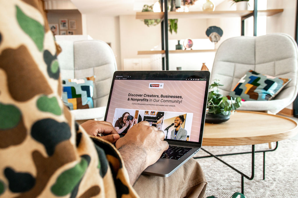 Photo of Heyven Website on laptop