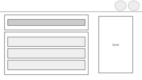 Google Slide wireframe of the slide where the guest approaches leading to a prompt with response options.
