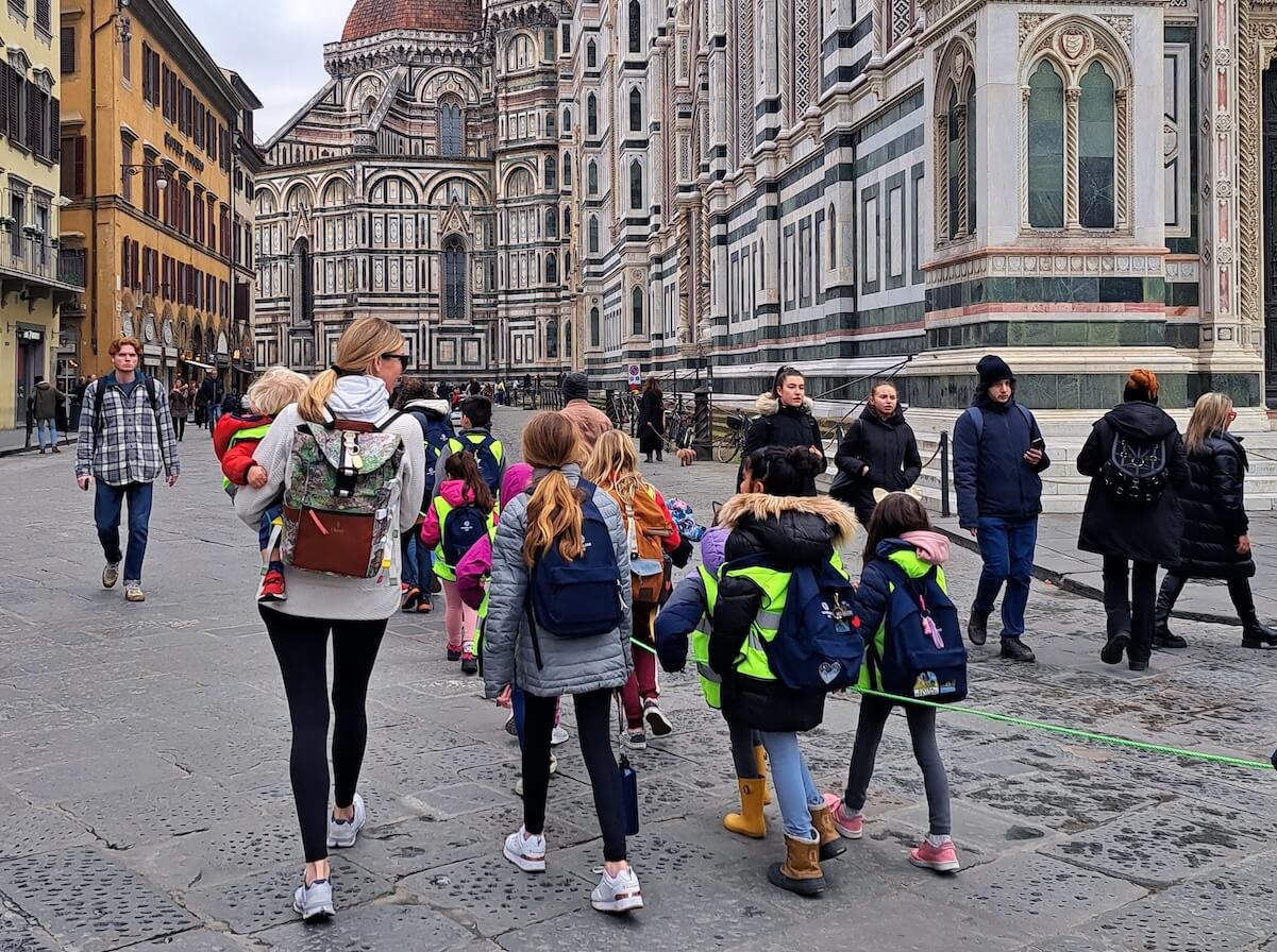 A Boundless Life group of kids walk through the streets in Italy