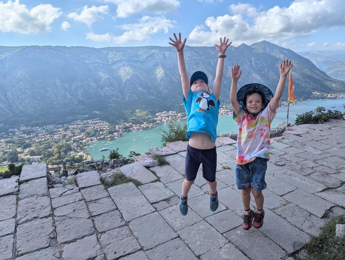 The Webster kids in Kotor Montenegro with Boundless Life