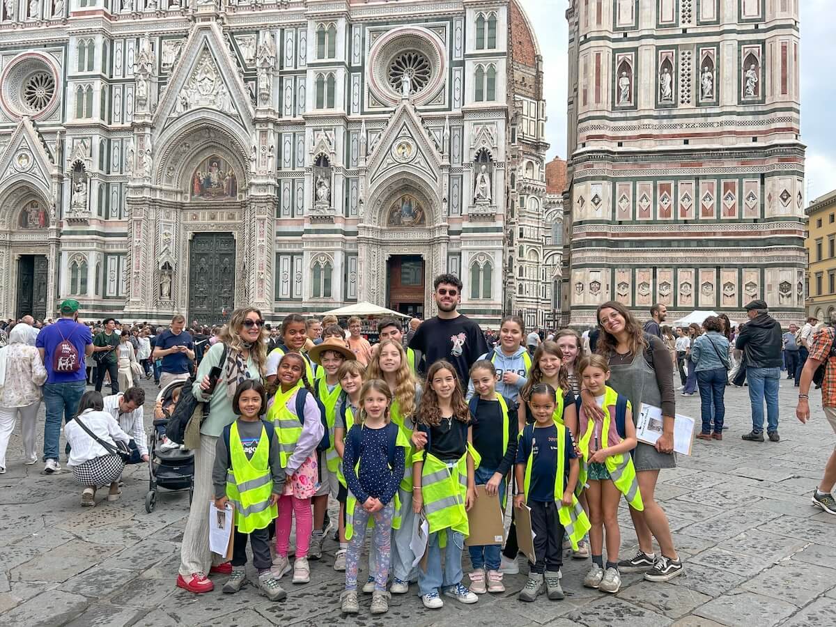 A group of children from a Boundless Life Cohort on a field trip to Florence Italy. 