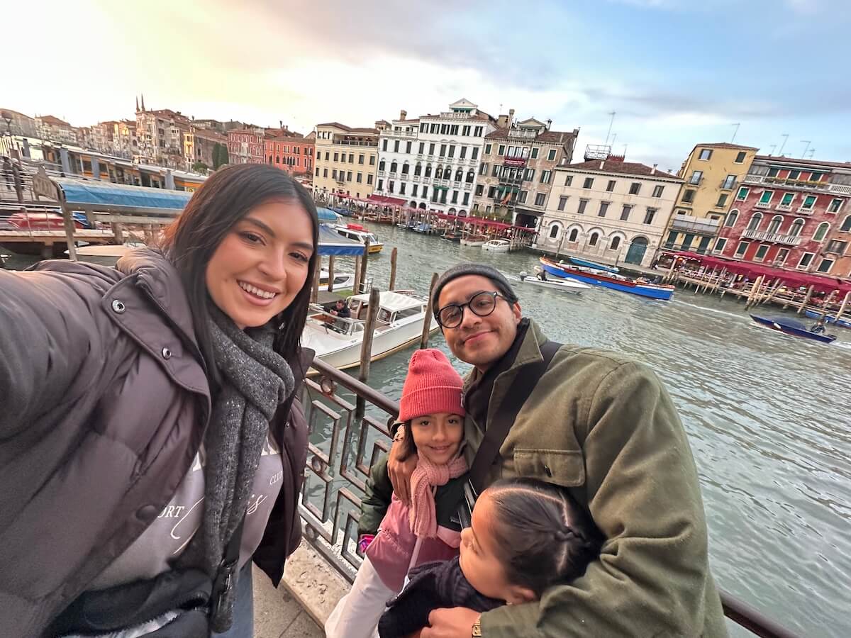 Estefania and family in Italy traveling with Boundless Life