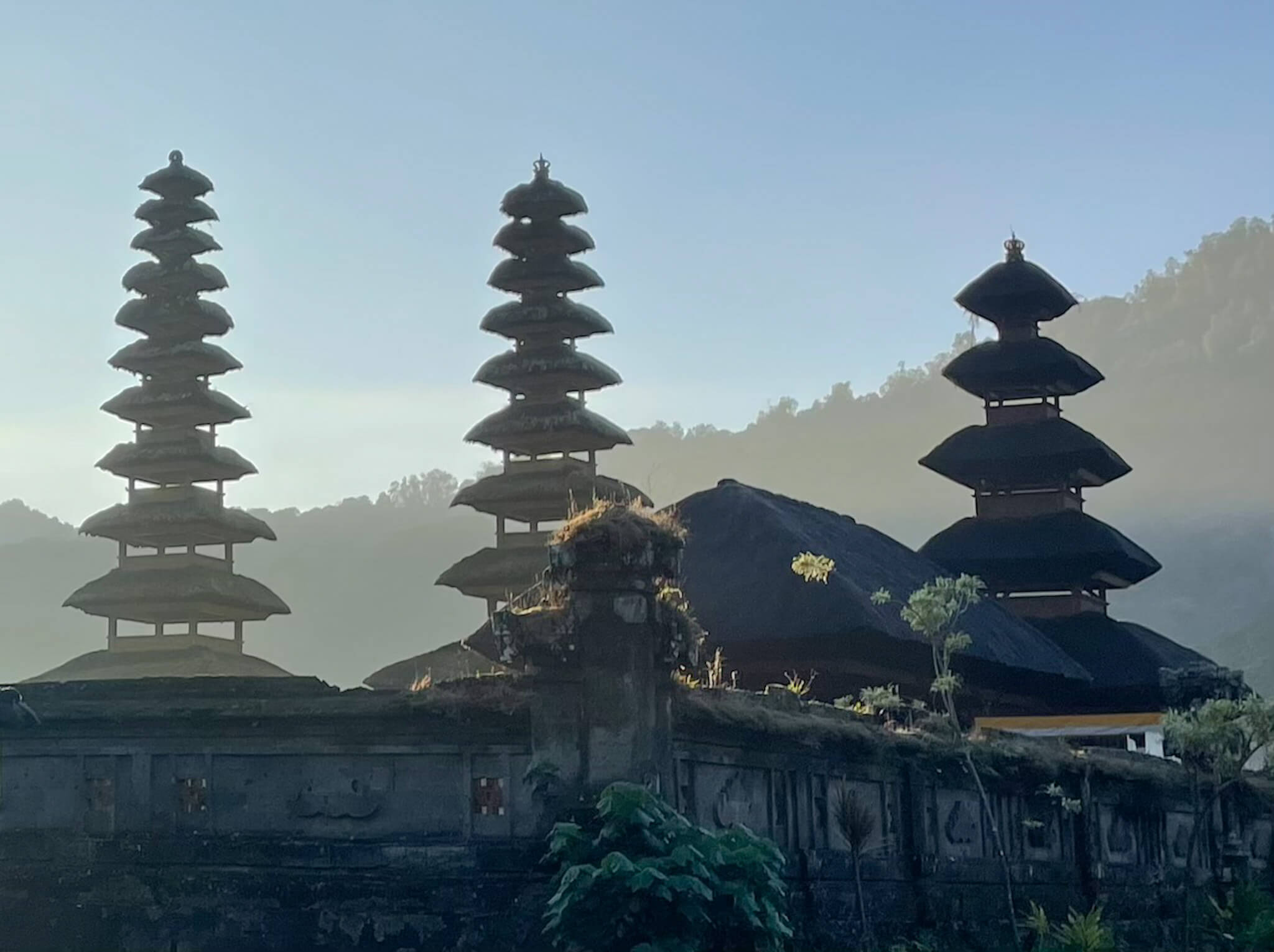 Typical Balinese temples at sunrise - a family travel guide
