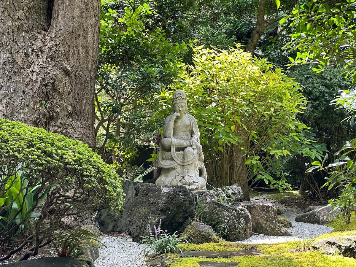 A zen shrine and statue in Kamakura Japan