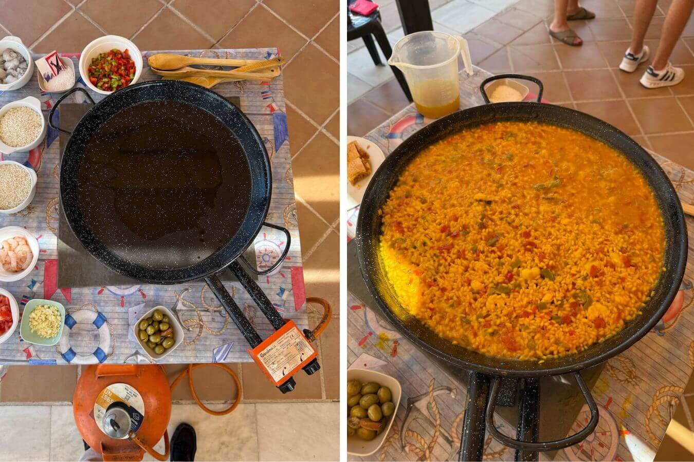 A paella making lesson in Estepona Spain