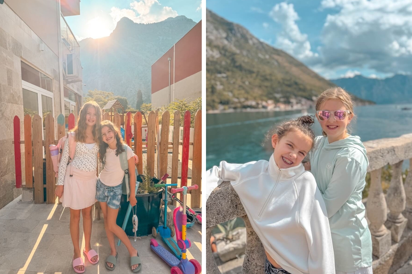 The Davis family daughters on cohort with Boundless Life in Kotor Montenegro