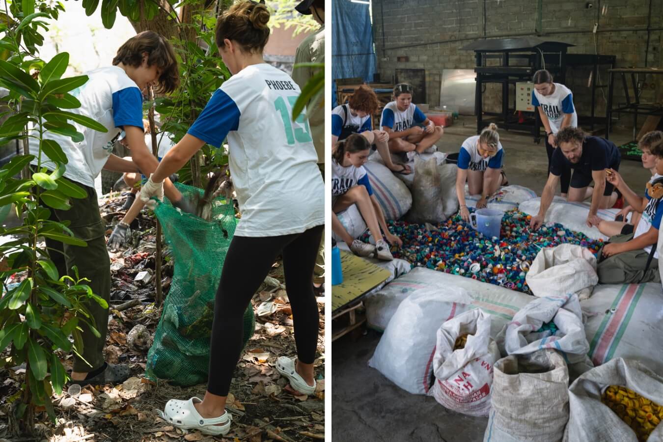 Teens traveling with Boundless Life collect trash and participate in a local community clean-up initiative