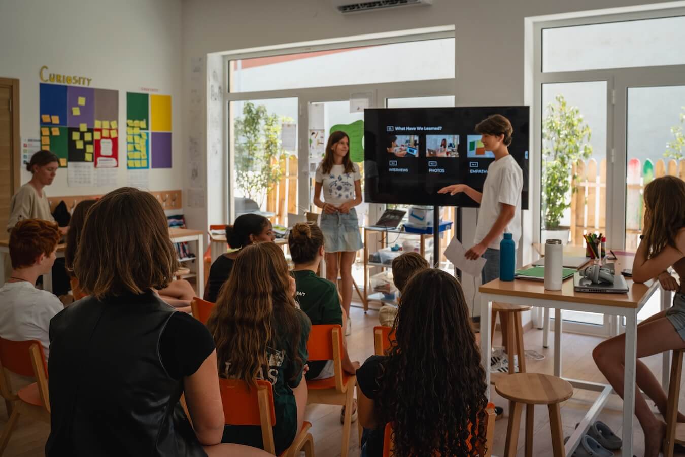 A presentation with the teens Trailblazer Program at the Education Center