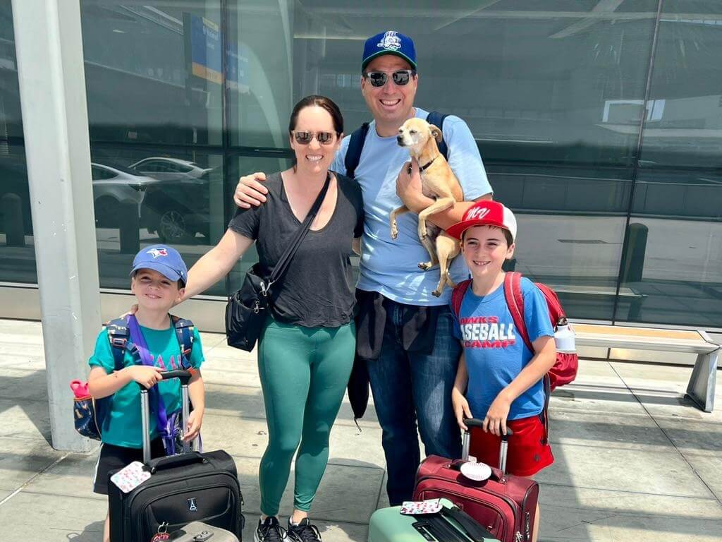 A family on the first day of the family gap year with Boundless Life