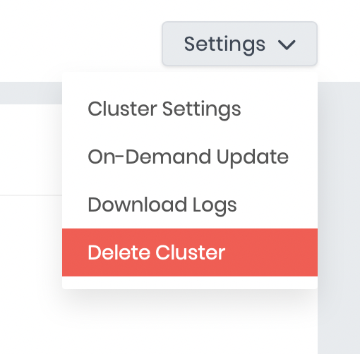 how to delete a cluster