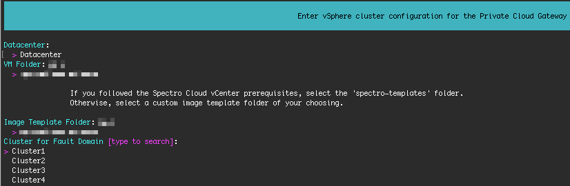 vSphere environment and present valid configuration options