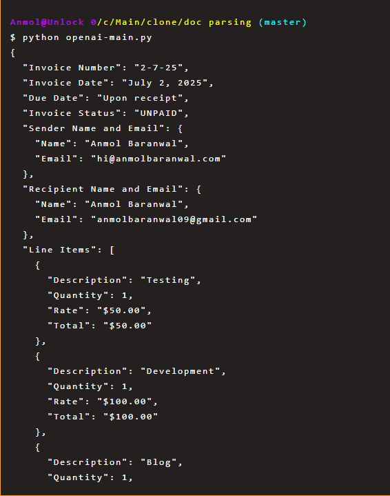 openai code output