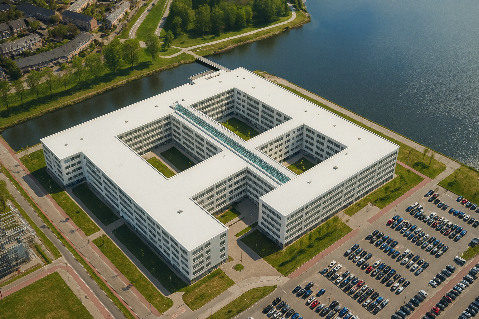 zonnepanelen op een wit dak
