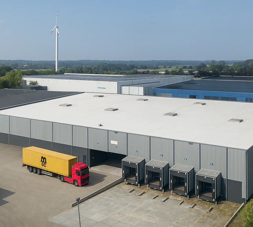 Bedrijfsgebouw met dakcoating