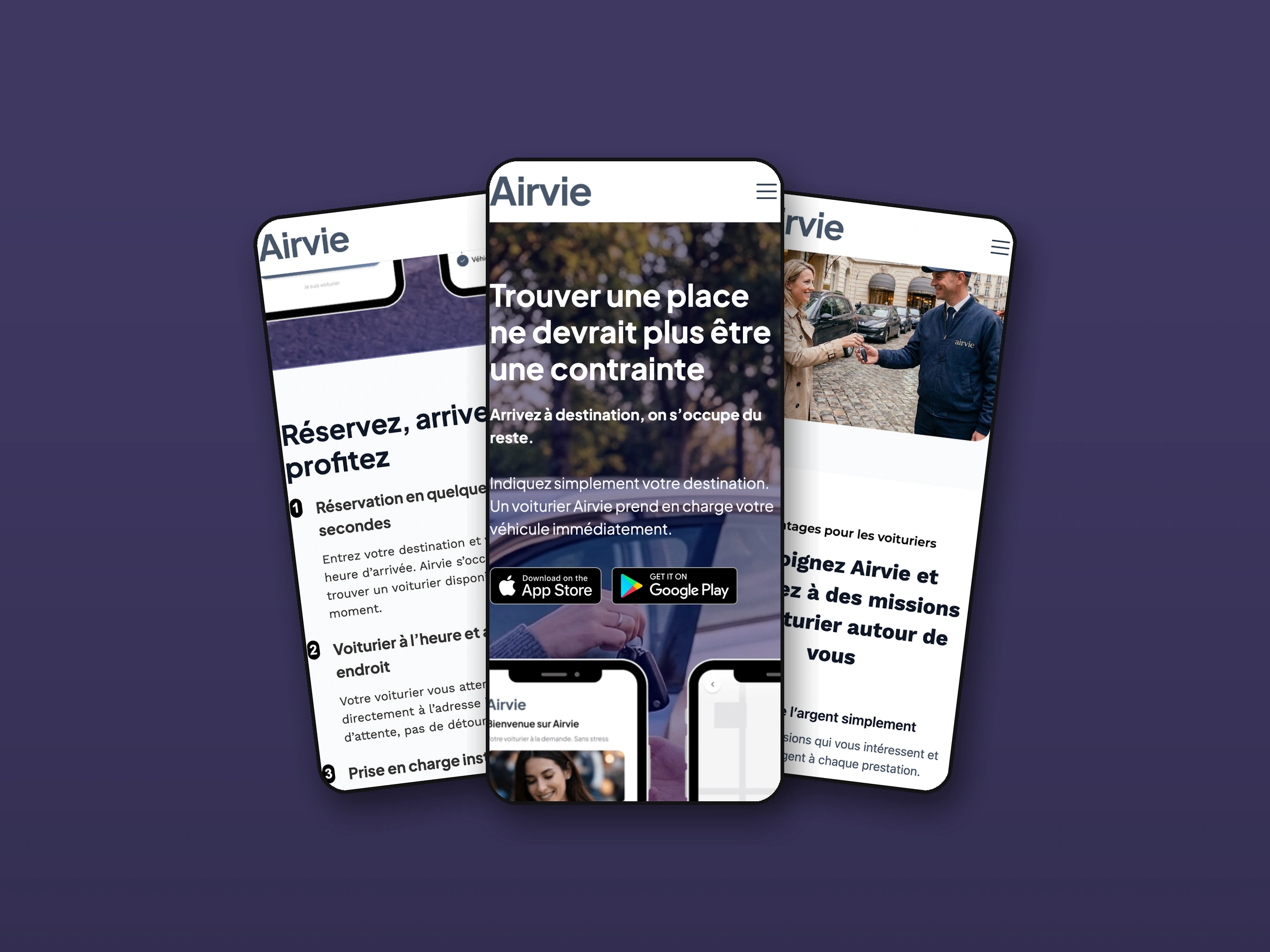easyweb - Application mobile Airvie de réservation de voituriers