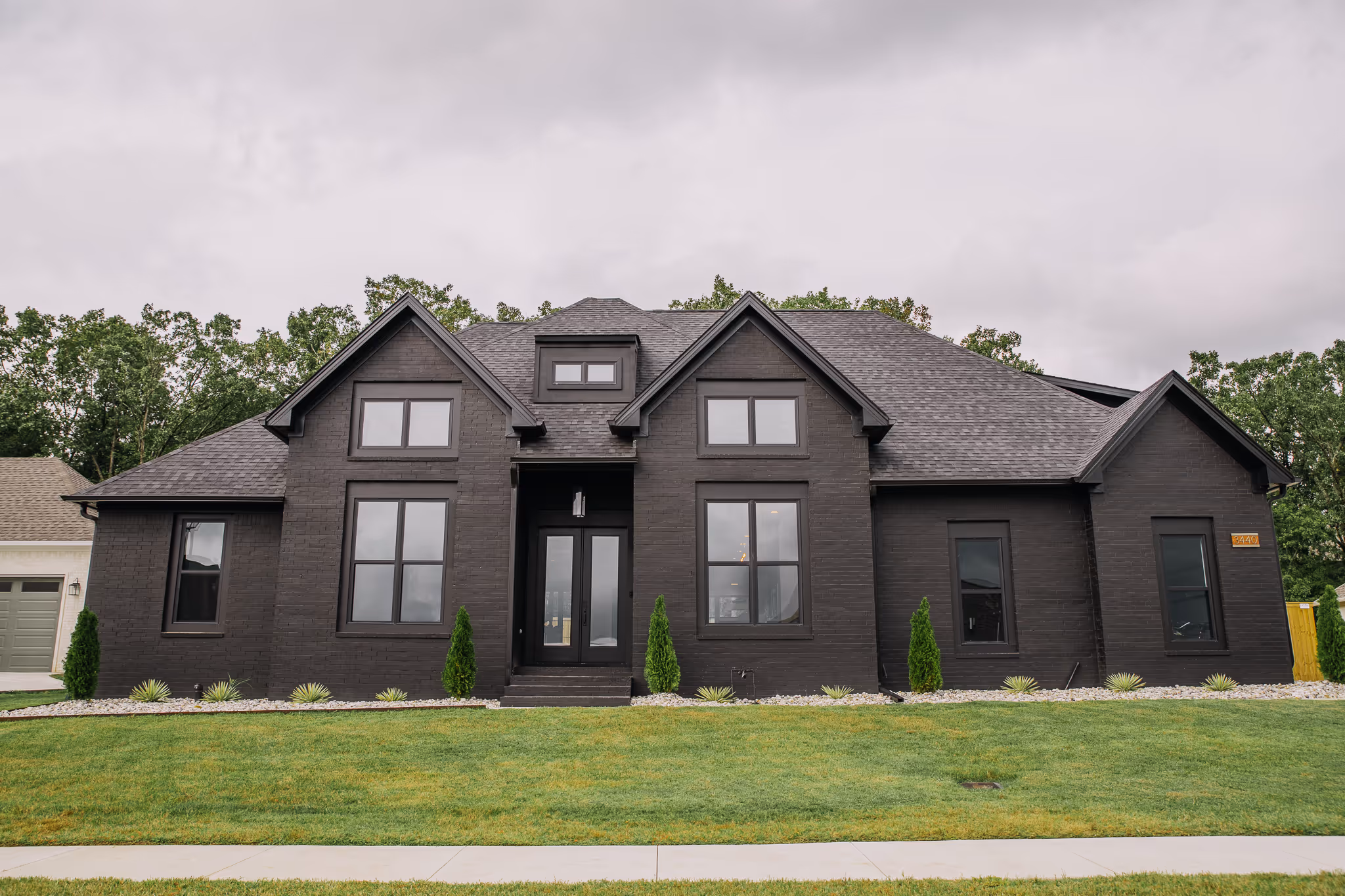 Black custom home built by Watson homes