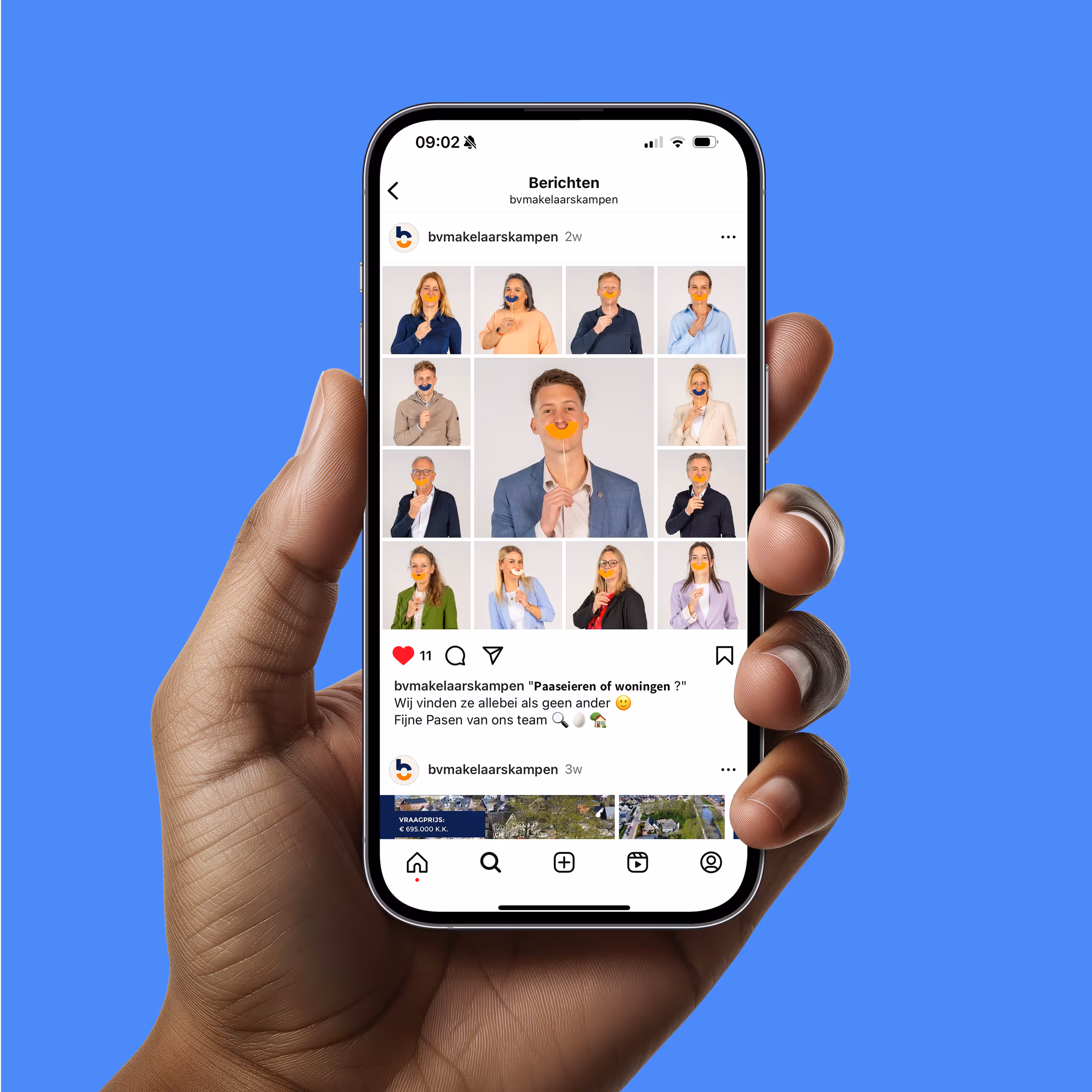 Socialmedia inrichting met stijlelement smile