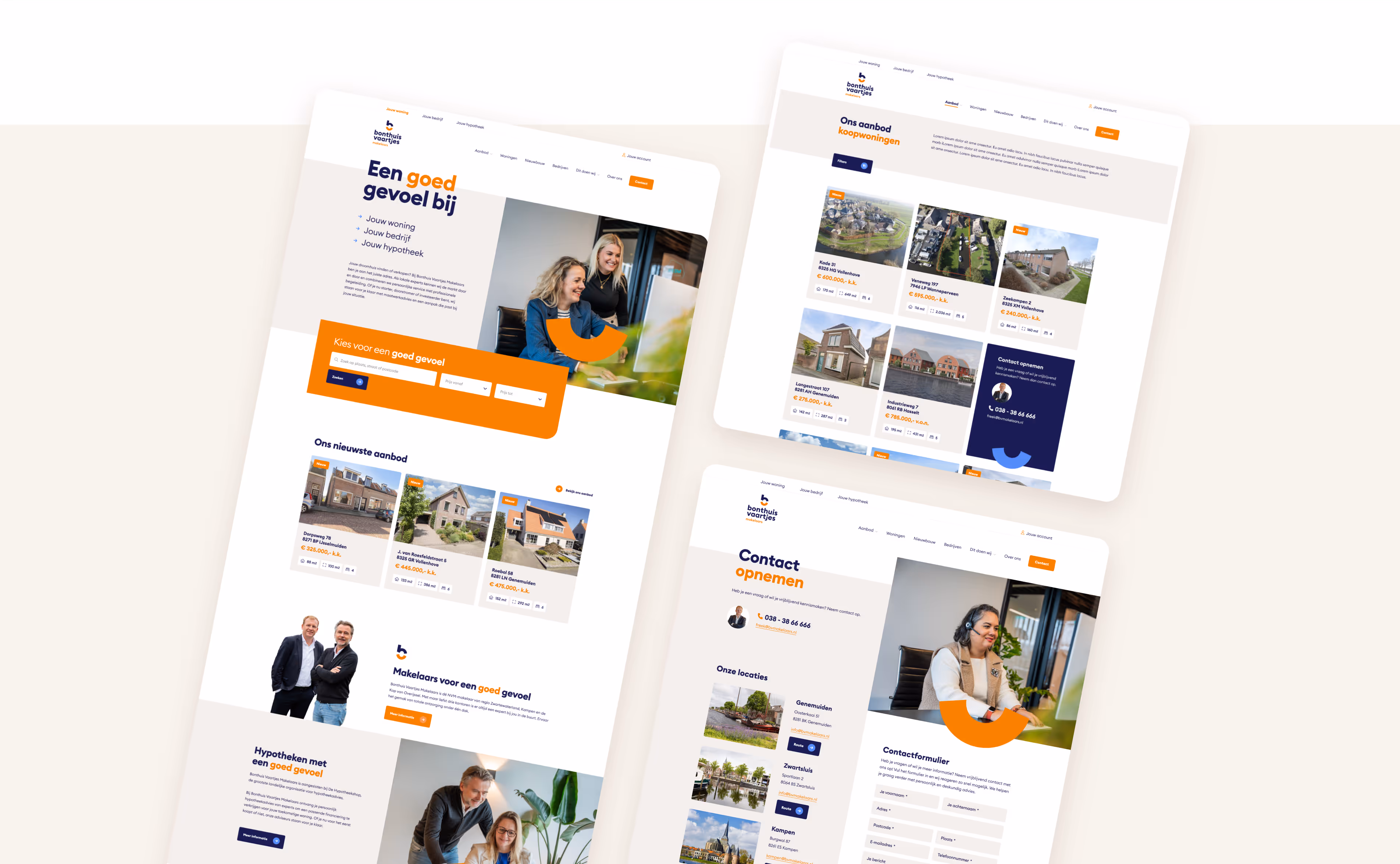 Website-ontwerp Bonthuis Vaartjes met frisse visuele identiteit