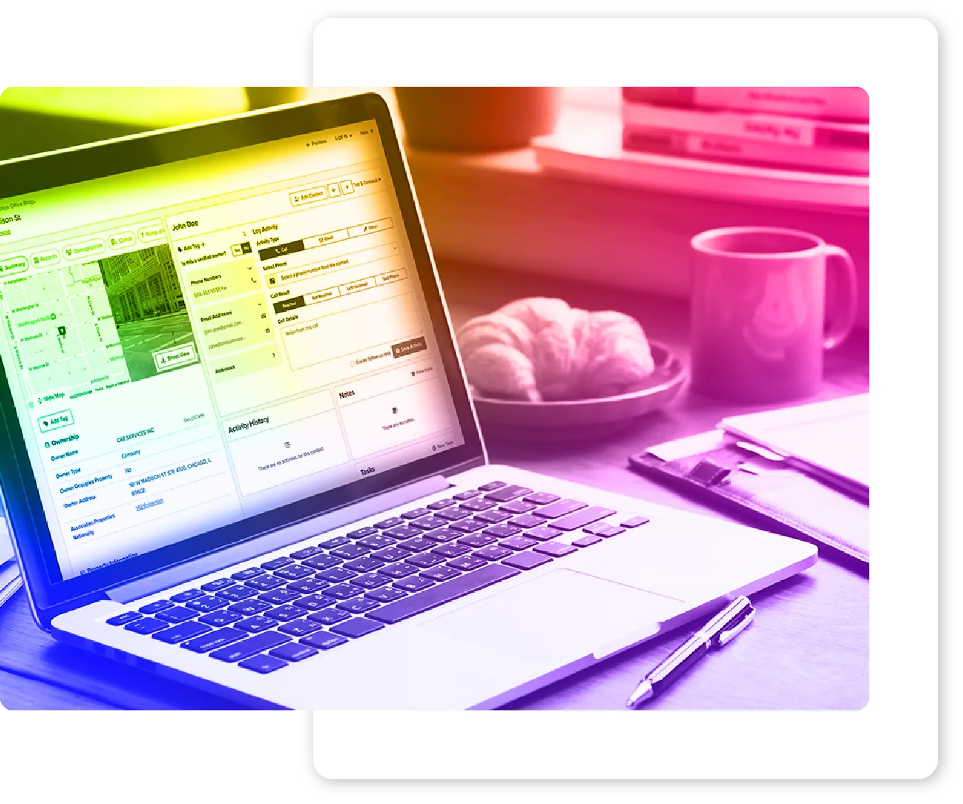 Mock-up of Prospect by Buildout on laptop sitting on a desk