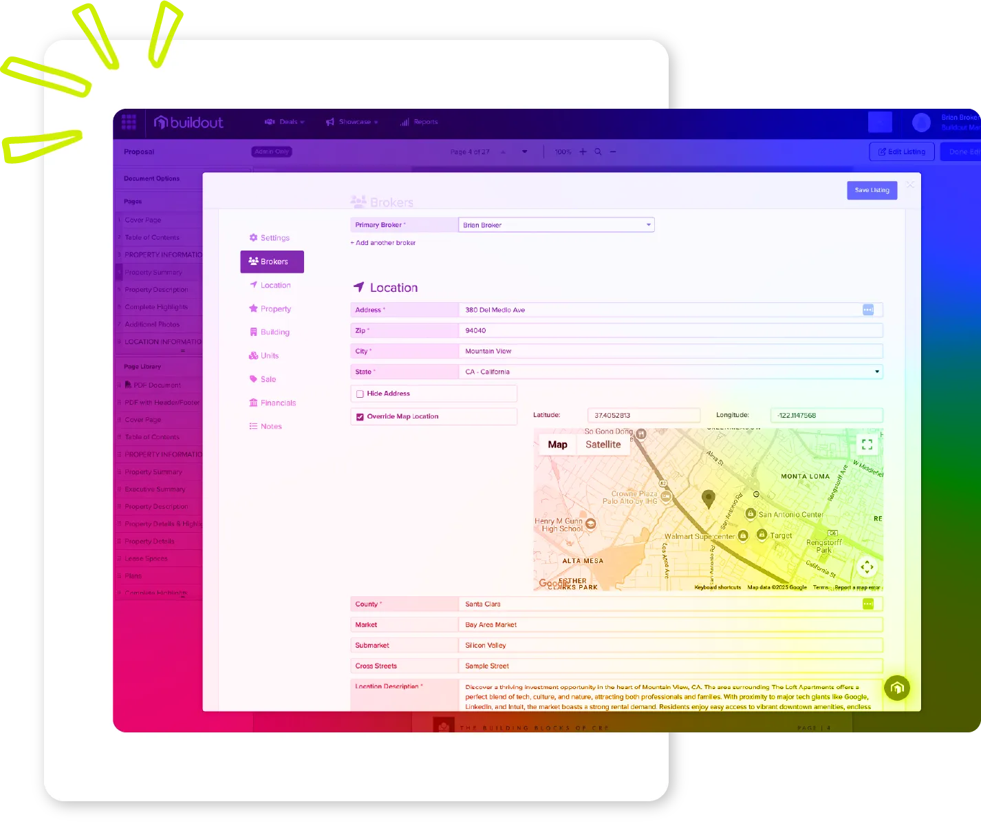 Mockup of Buildout's new document editor's inline property edit form