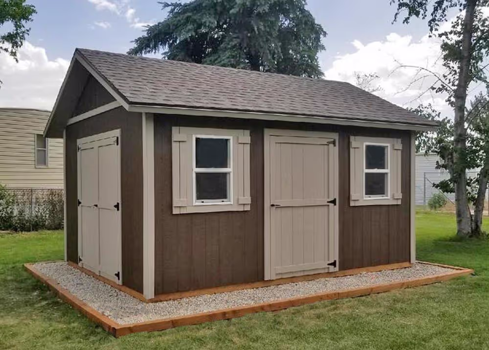 A 12 foot by 16 foot Tall Apex shed with and extra single door, custom roof pitch and more...