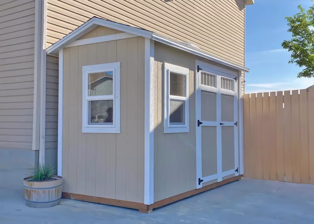 A 6' x 10' Tall Apex shed used as a sauna