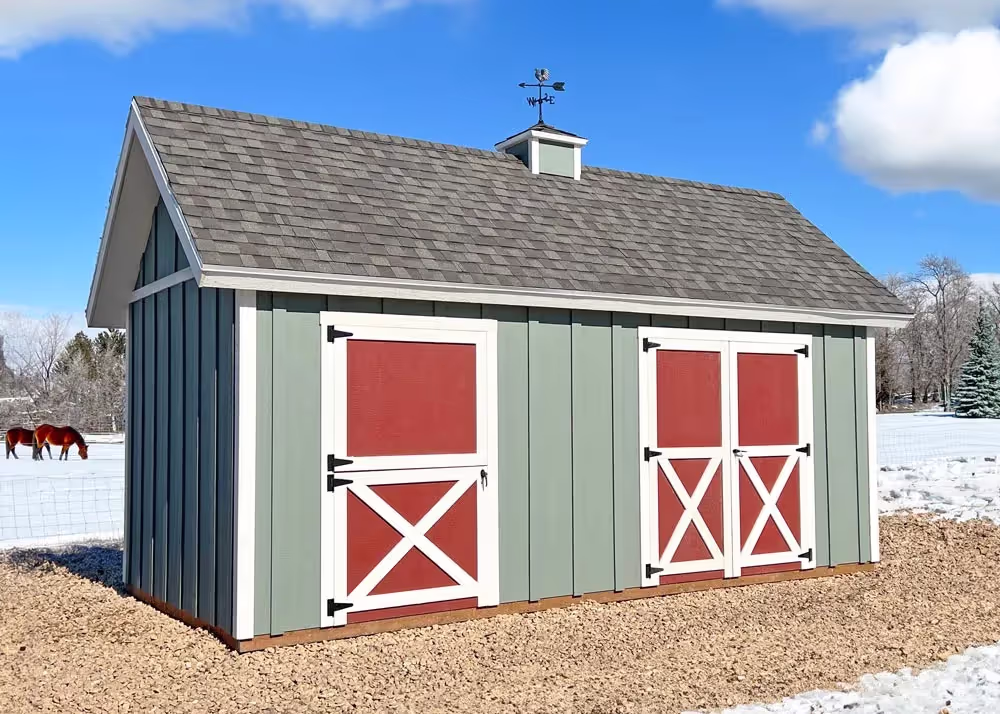A very custom 10' x 20' Tall Apex Shed with a custom roof pitch, board and batten siding and more...