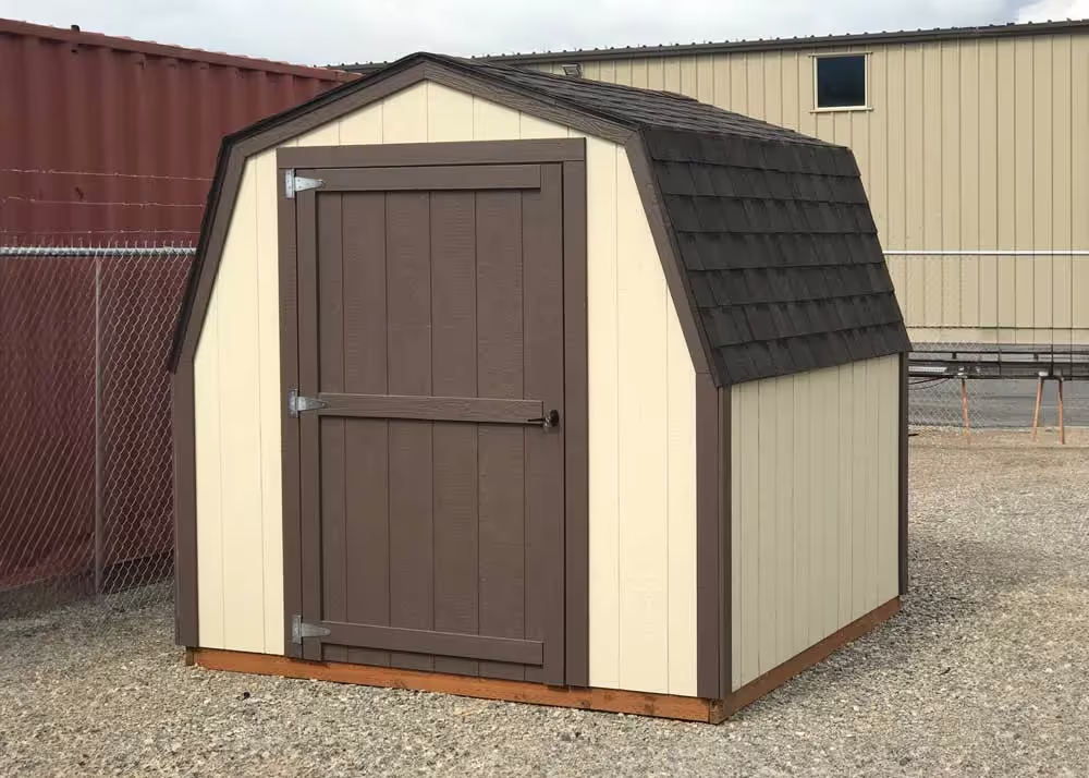 an 8 foot by 8 foot Mini-Barn storage shed