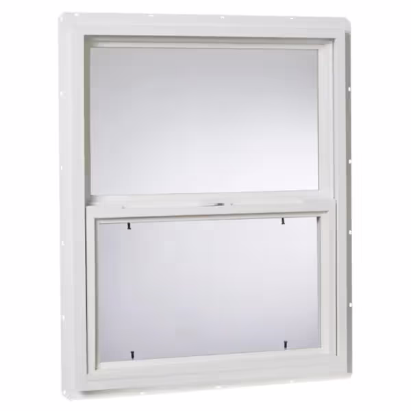 A popular 24" by 30" vinyl single hung window for a shed