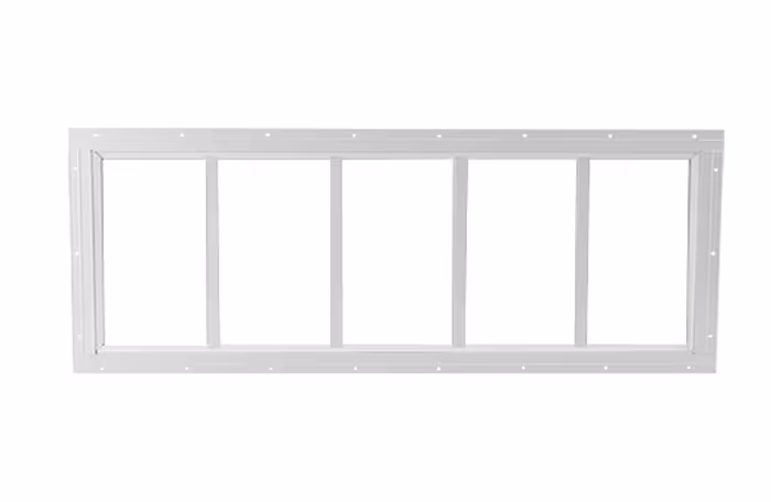 A 29" x 10" Flush mount aluminum transom window for a shed