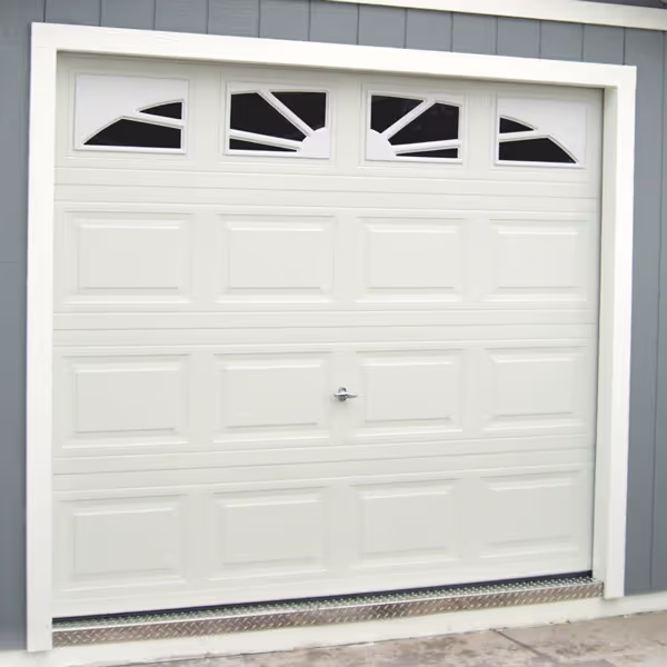 An 8' x 7'6" Garage Door on a Tall Apex Shed
