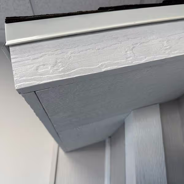 A detailed phot of our 12" roof overhang on all four sides of a shed