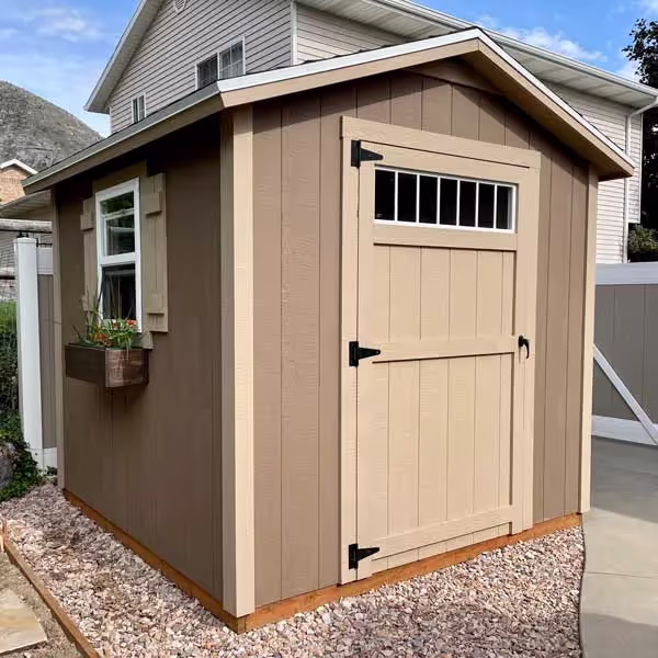 A standard Apex Shed with our 6" roof overhang upgrade