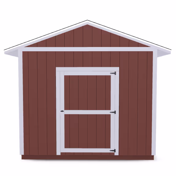 A rendering of a shed with our standard 4:12 roof pitch