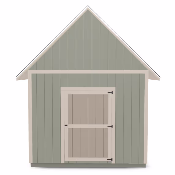 A rendering of a shed with our upgraded 12:12 roof pitch
