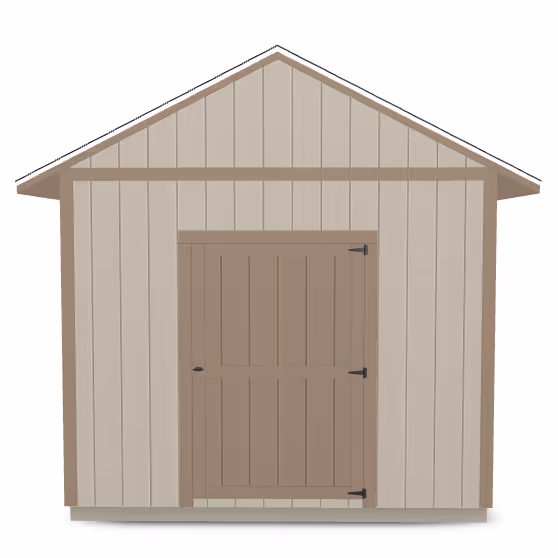 A rendering of a shed with our upgraded 6:12 roof pitch