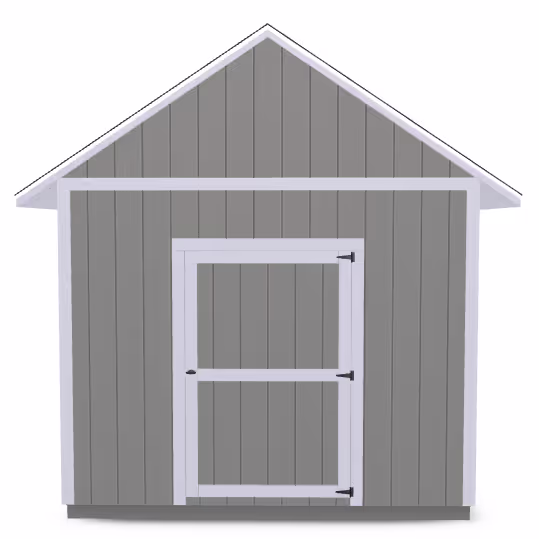 A rendering of a shed with our upgraded 8:12 roof pitch